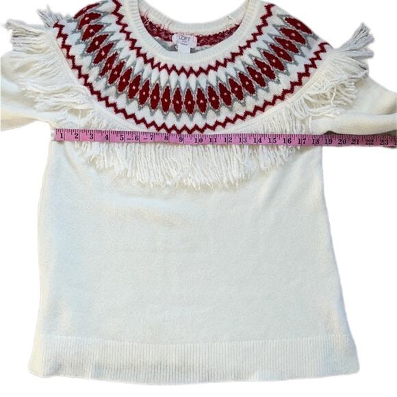 Loft Lounge Women’s Fare Isle And Fringe / Tassel Sweater - Picture 6 of 9
